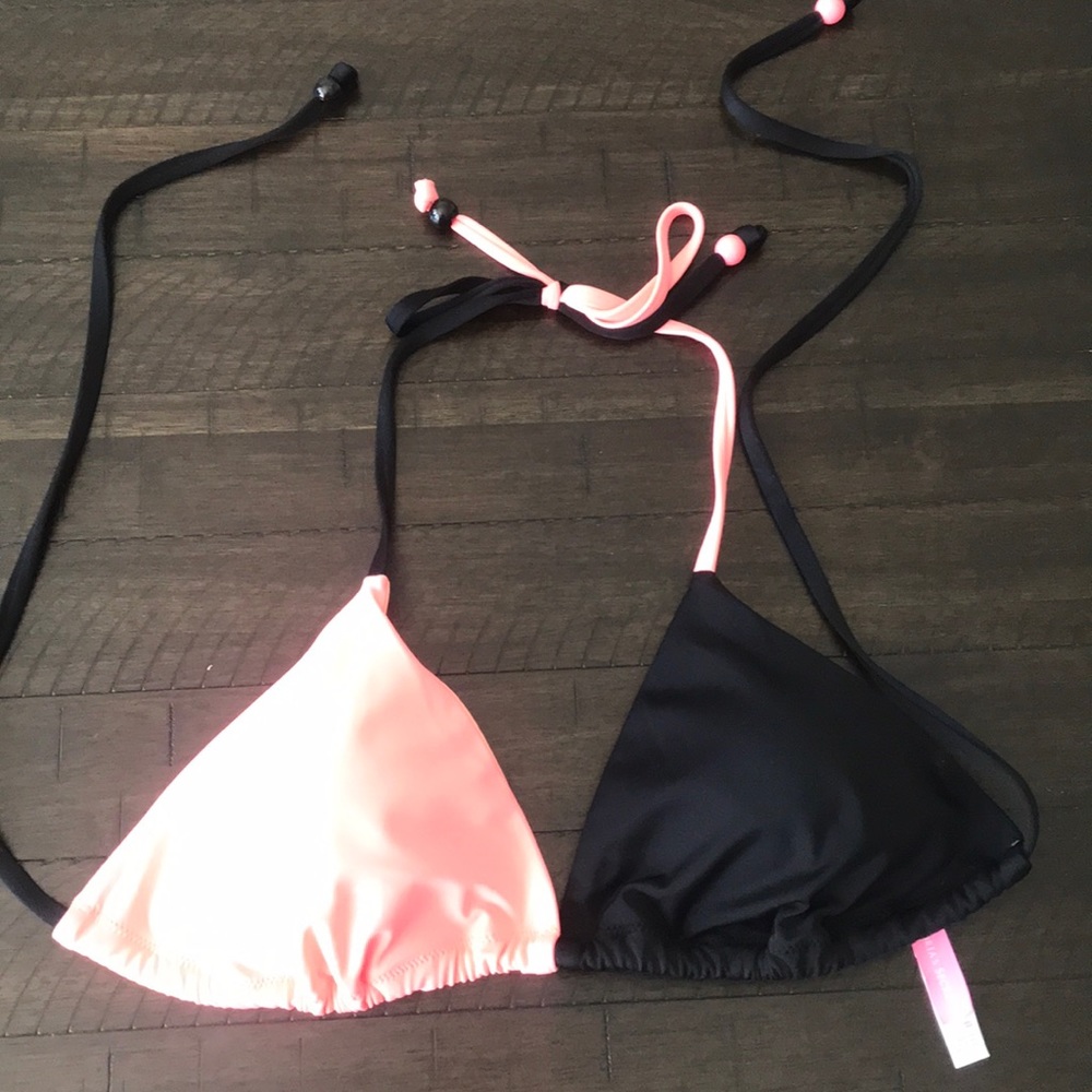 Victoria’s Secret Coral/Black Bikini Top